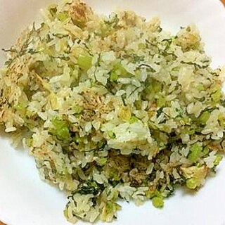 油揚げと大根菜の中華風味チャーハン